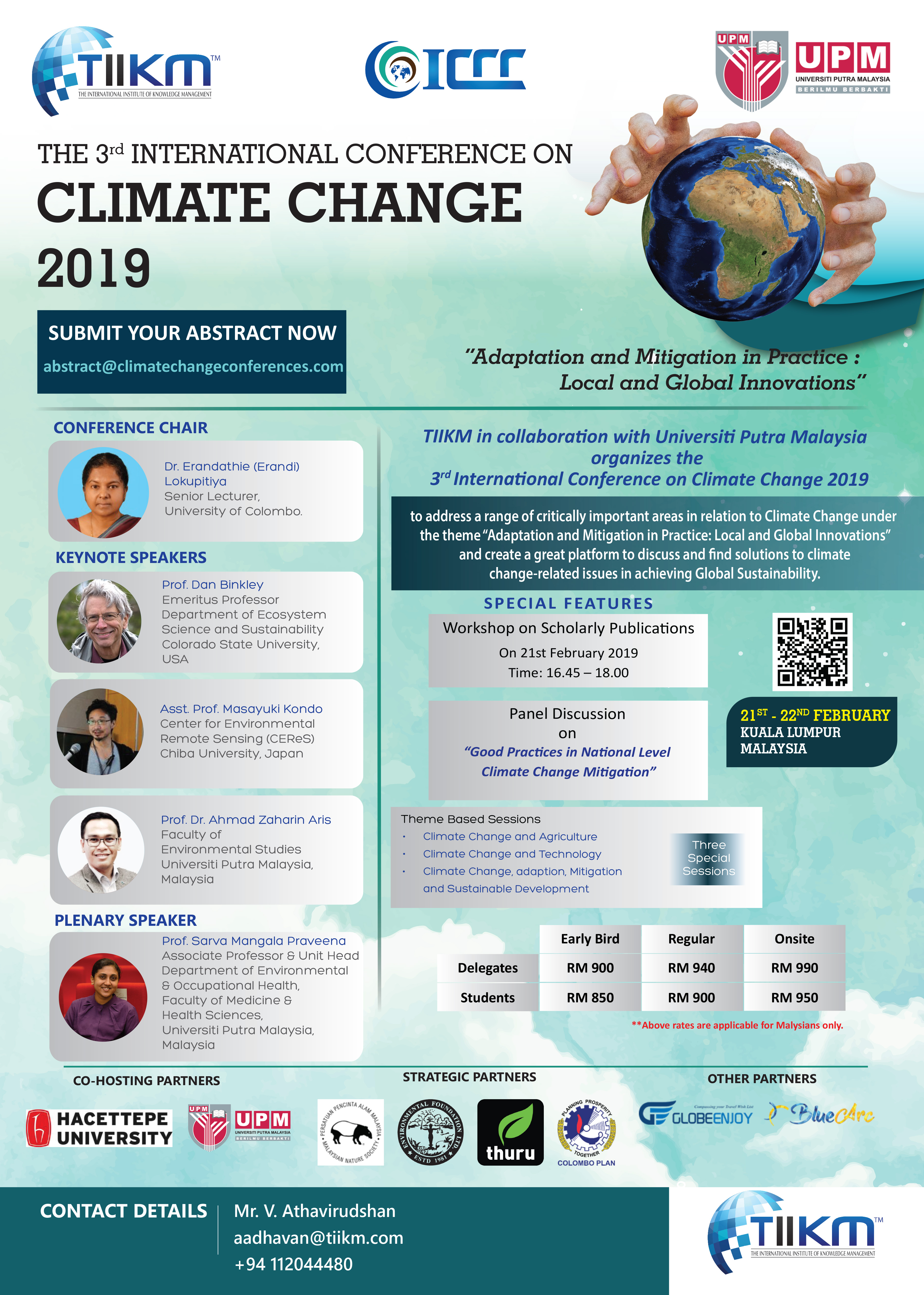 CALL FOR PAPERS 3rd International Conference on Climate Change 2019 (ICCC 2019)